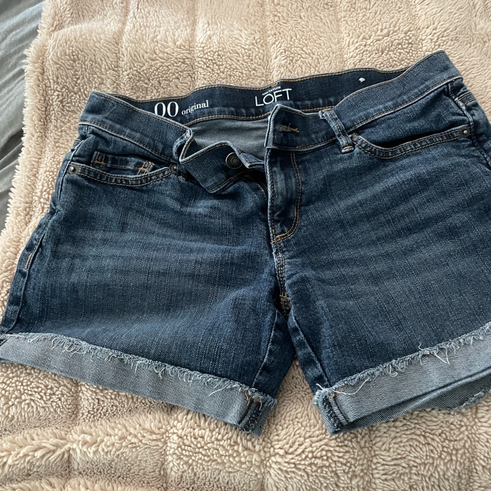 LOFT Dark Blue Jean Shorts